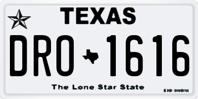 TX license plate DRO1616