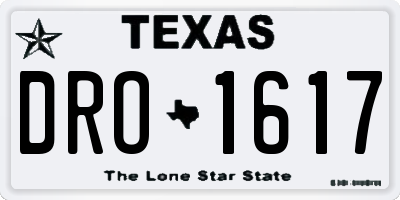 TX license plate DRO1617