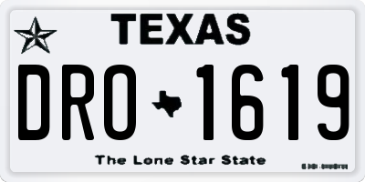 TX license plate DRO1619