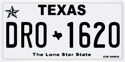 TX license plate DRO1620