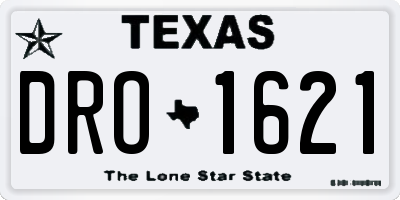 TX license plate DRO1621