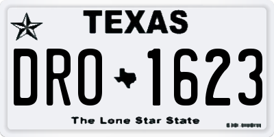 TX license plate DRO1623