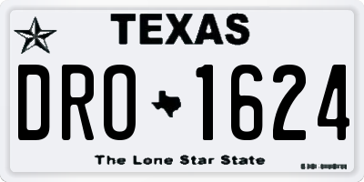 TX license plate DRO1624