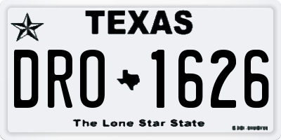 TX license plate DRO1626