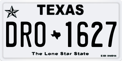 TX license plate DRO1627