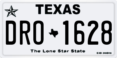 TX license plate DRO1628