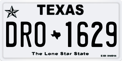 TX license plate DRO1629