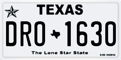 TX license plate DRO1630