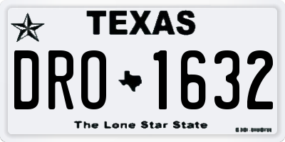 TX license plate DRO1632