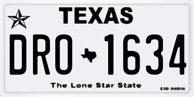 TX license plate DRO1634