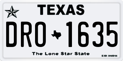 TX license plate DRO1635