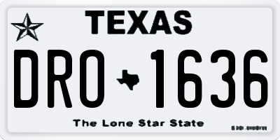 TX license plate DRO1636
