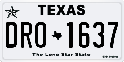 TX license plate DRO1637