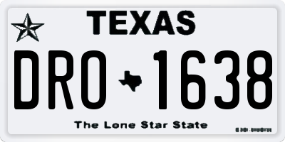 TX license plate DRO1638