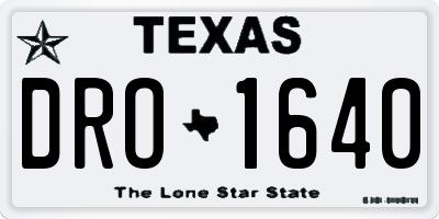 TX license plate DRO1640