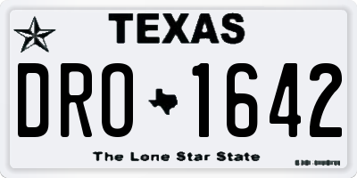 TX license plate DRO1642