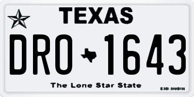 TX license plate DRO1643