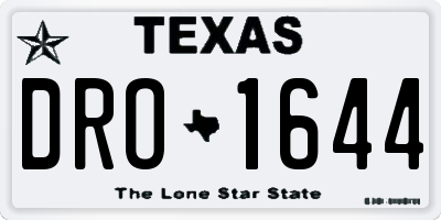TX license plate DRO1644