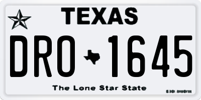 TX license plate DRO1645