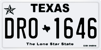TX license plate DRO1646