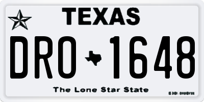TX license plate DRO1648