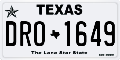 TX license plate DRO1649