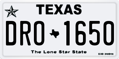 TX license plate DRO1650