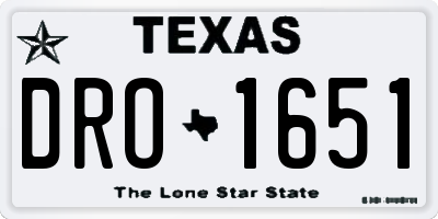 TX license plate DRO1651