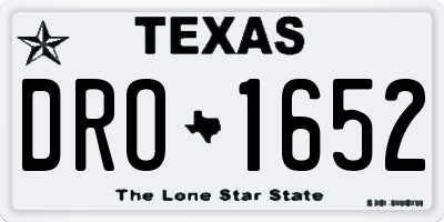 TX license plate DRO1652