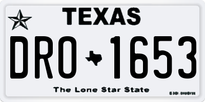 TX license plate DRO1653