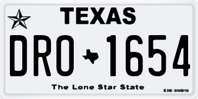 TX license plate DRO1654