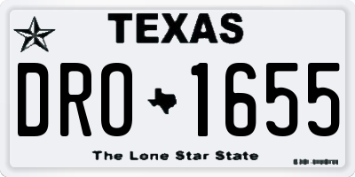 TX license plate DRO1655