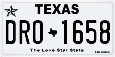 TX license plate DRO1658