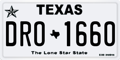 TX license plate DRO1660