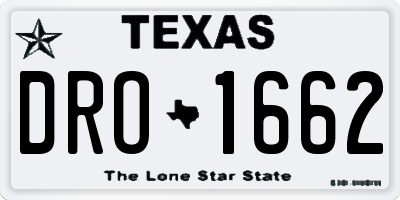 TX license plate DRO1662