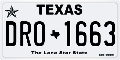 TX license plate DRO1663