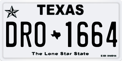 TX license plate DRO1664