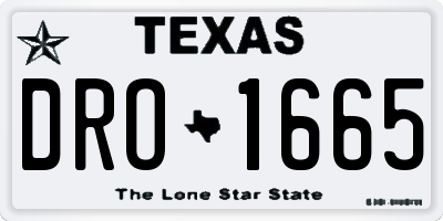 TX license plate DRO1665