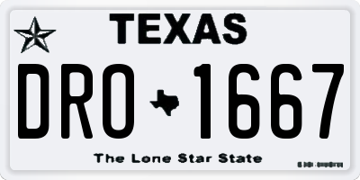 TX license plate DRO1667