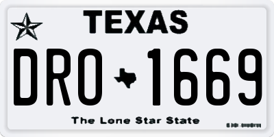 TX license plate DRO1669