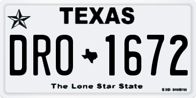 TX license plate DRO1672