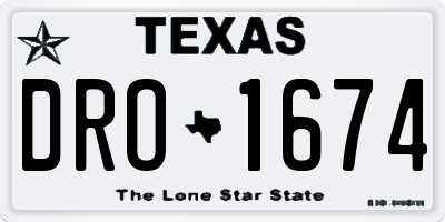 TX license plate DRO1674