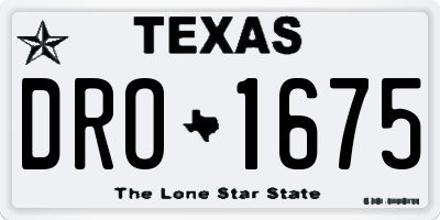 TX license plate DRO1675