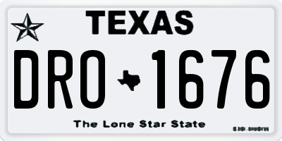 TX license plate DRO1676