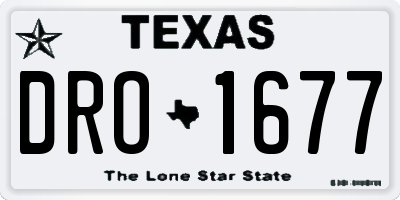 TX license plate DRO1677