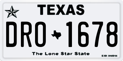 TX license plate DRO1678