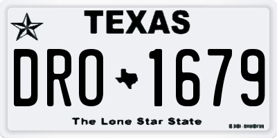 TX license plate DRO1679