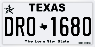TX license plate DRO1680