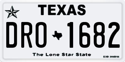 TX license plate DRO1682