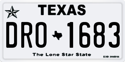 TX license plate DRO1683